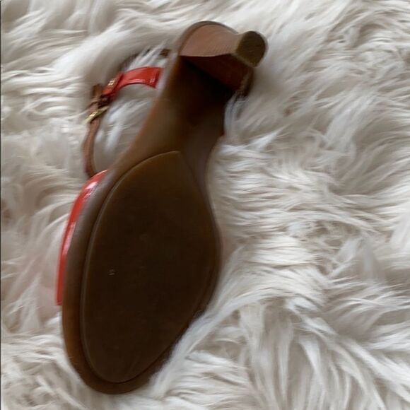Tahari | Betsy T Strap Orange & Brown Pumps | 7 - Picture 5 of 6